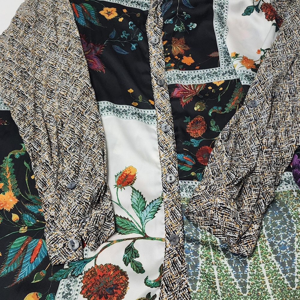 John Mark Multicolor Patchwork Button Down Shirt - image 6